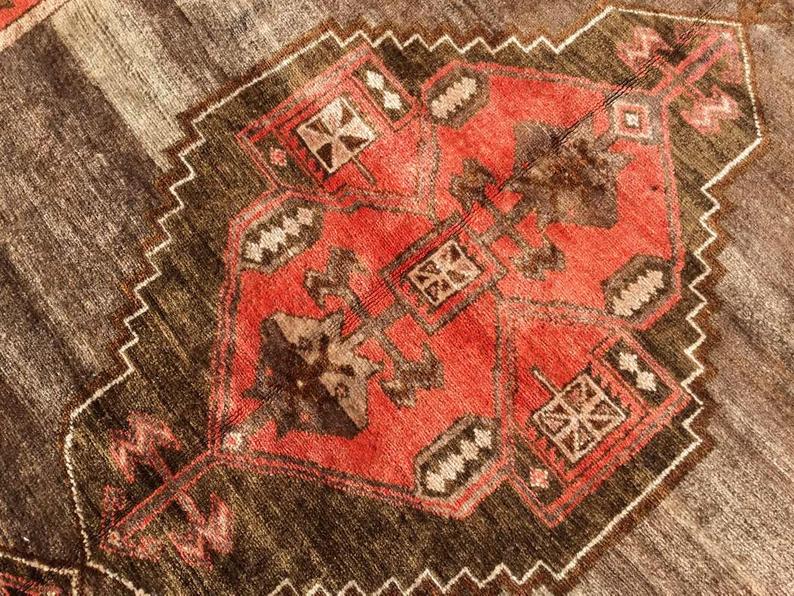 Hand Knotted Rose Area Rug 431cm x 182cm Vintage 1940s