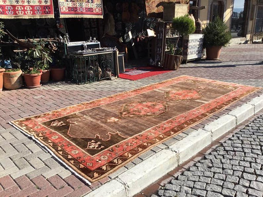 Hand Knotted Rose Area Rug 431cm x 182cm Vintage 1940s