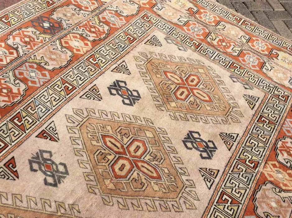 Hand Knotted Turkish Area Rug 302cm x 194cm Vintage 1960s