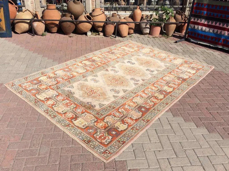 Hand Knotted Turkish Area Rug 302cm x 194cm Vintage 1960s