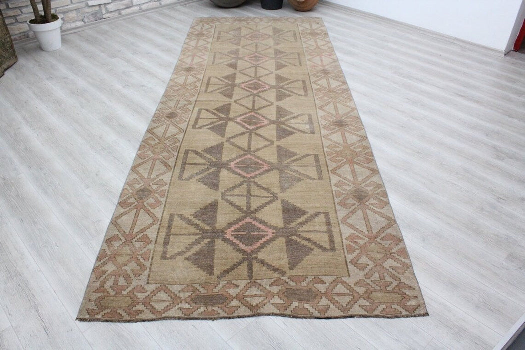 Hand Knotted Turkish Area Rug 378cm x 156cm Vintage 1930's