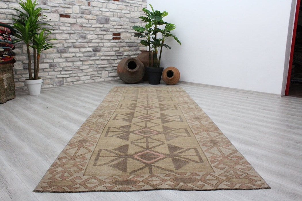 Hand Knotted Turkish Area Rug 378cm x 156cm Vintage 1930's