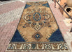 Hand Knotted Turkish Runner Rug 153.5" x 57" 1940s Vintage