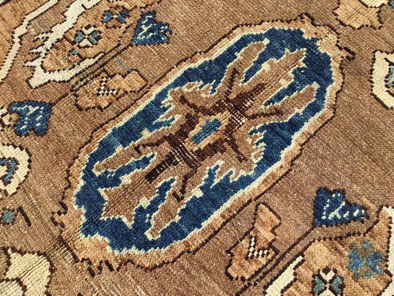 Hand Knotted Turkish Runner Rug 153.5" x 57" 1940s Vintage