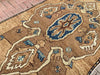 Hand Knotted Turkish Runner Rug 153.5" x 57" 1940s Vintage