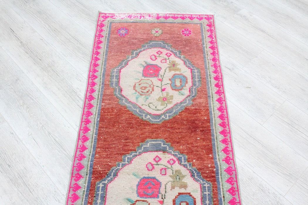Hand Knotted Turkish Runner Rug 190 cm x 64 cm