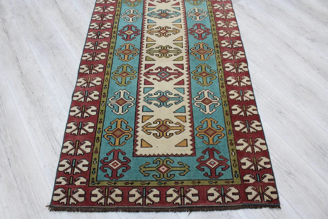 Tappeto runner turco annodato a mano, 305 cm x 91 cm, vintage anni &#39;30