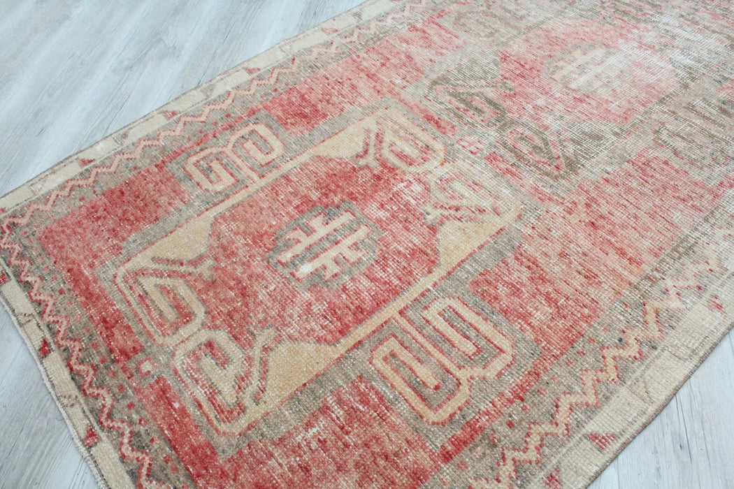 Hand Knotted Turkish Runner Rug 342Cm X 114Cm 1930s