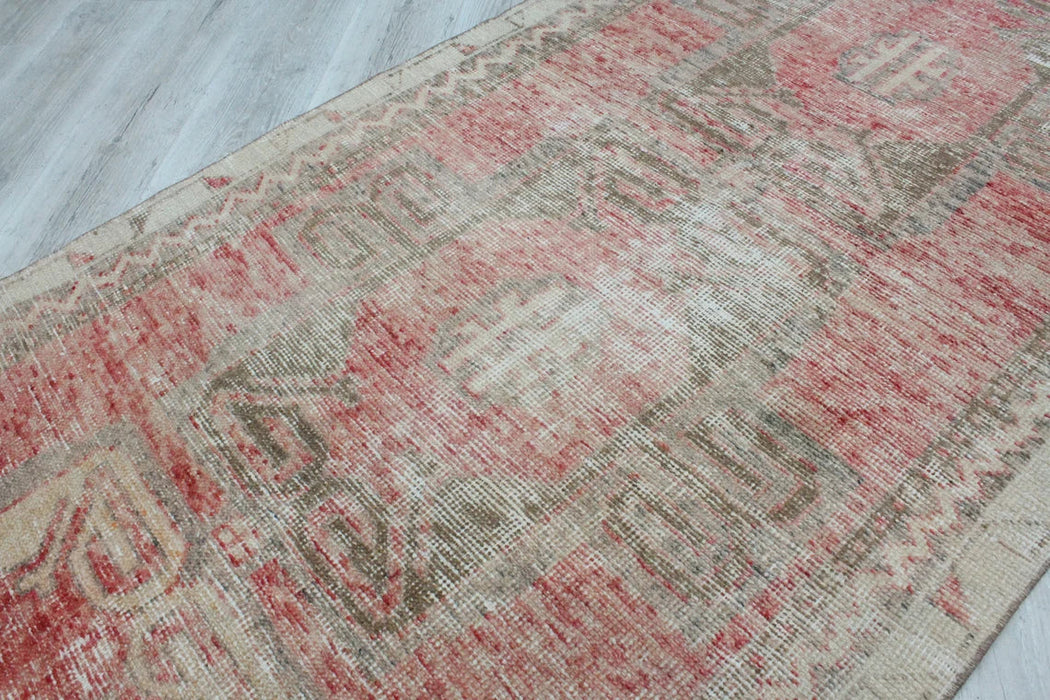 Hand Knotted Turkish Runner Rug 342Cm X 114Cm 1930s