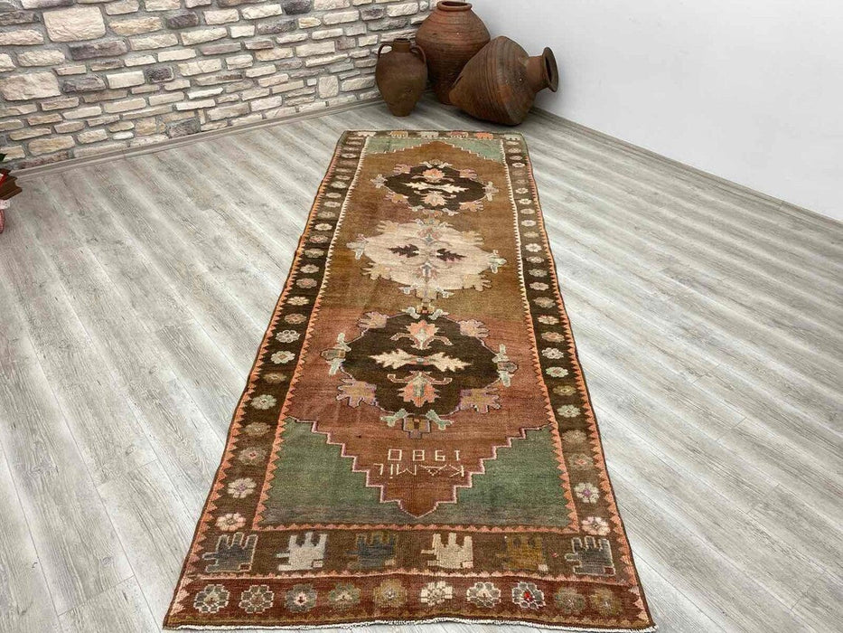 Hand Knotted Turkish Runner Rug 360 cm x 127 cm