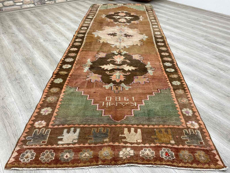 Hand Knotted Turkish Runner Rug 360 cm x 127 cm