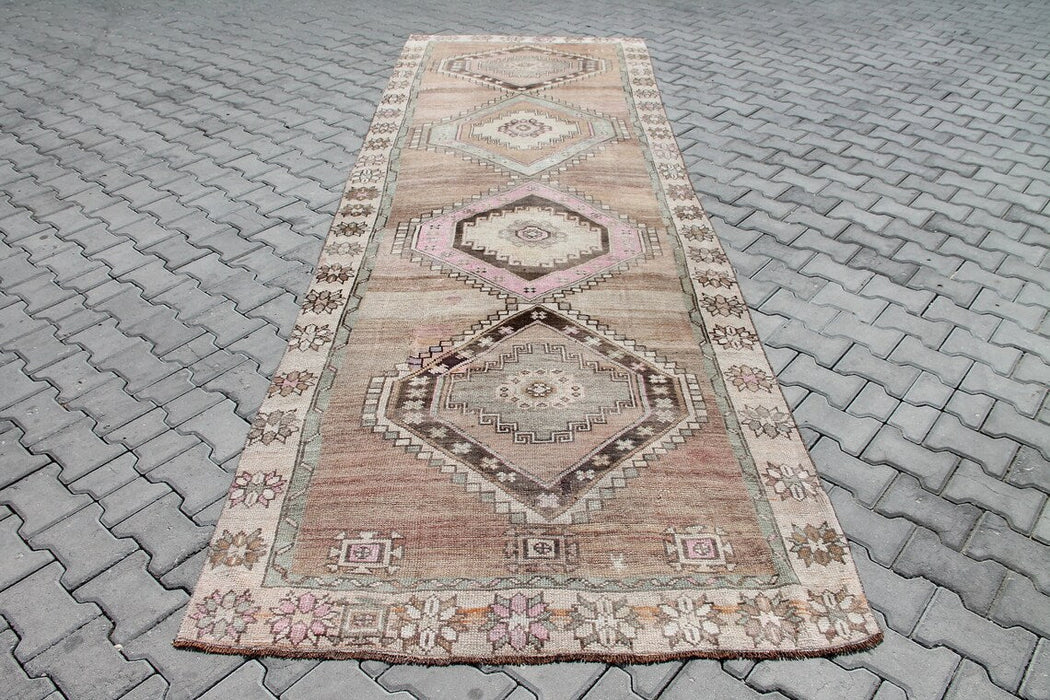 Hand Knotted Turkish Runner Rug 402cm x 130cm Vintage Design