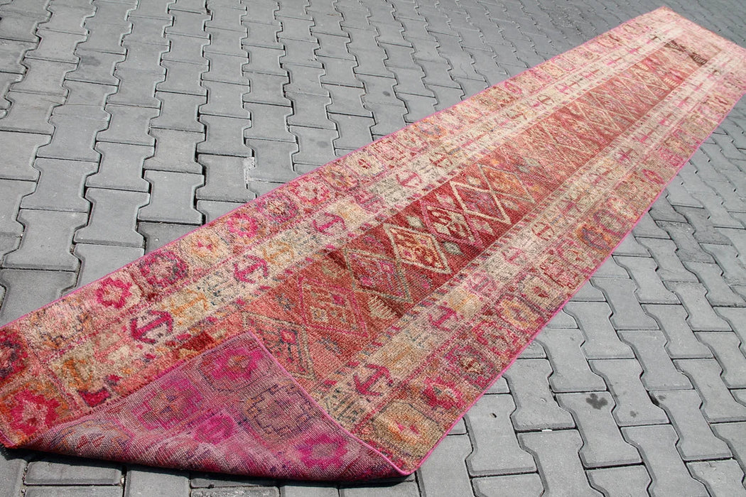 Hand Knotted Turkish Runner Rug 455cm x 81cm 1940s