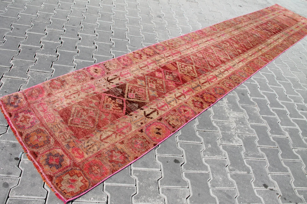 Hand Knotted Turkish Runner Rug 455cm x 81cm 1940s