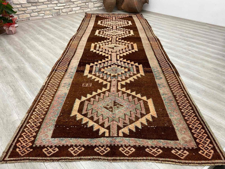 Hand Knotted Turkish Runner Rug 458 cm x 162 cm