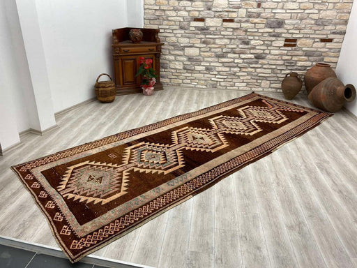 Hand Knotted Turkish Runner Rug 458 cm x 162 cm