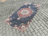 Hand Knotted Turkish Wool Rug 254cm x 137cm Navy Blue