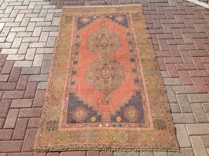 Hand Knotted Vintage Anatolian Area Rug 203cm x 114cm
