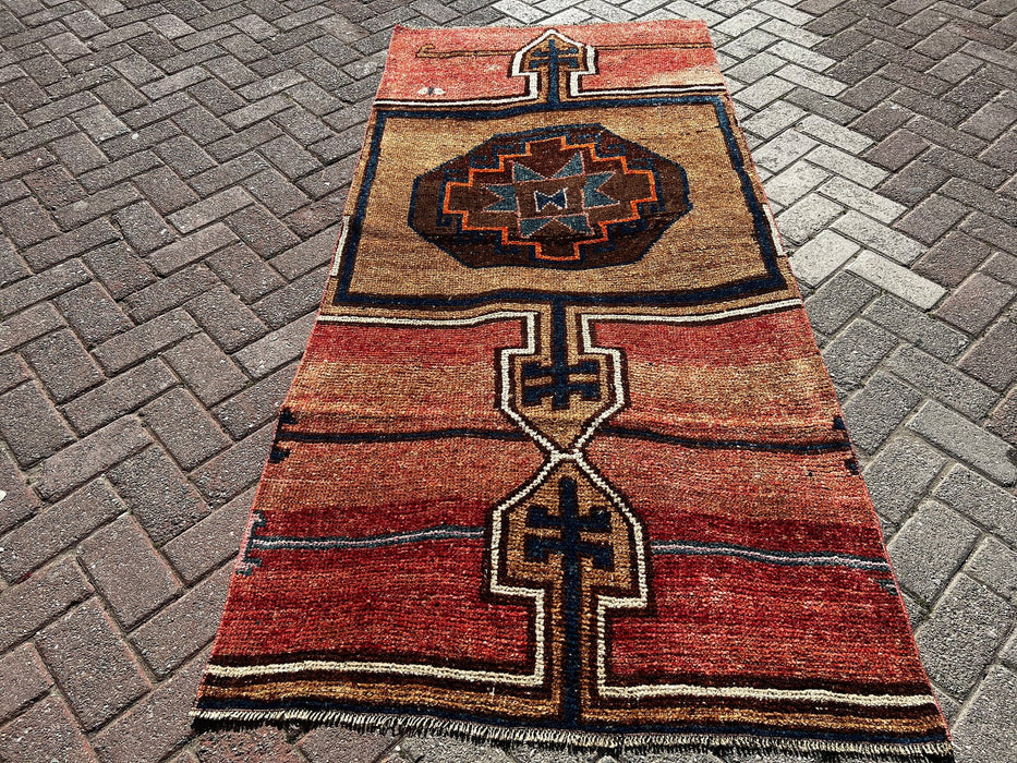 Hand Knotted Vintage Anatolian Area Rug 212 cm x 100 cm