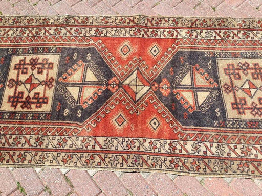 Hand Knotted Vintage Anatolian Area Rug 360cm x 105cm