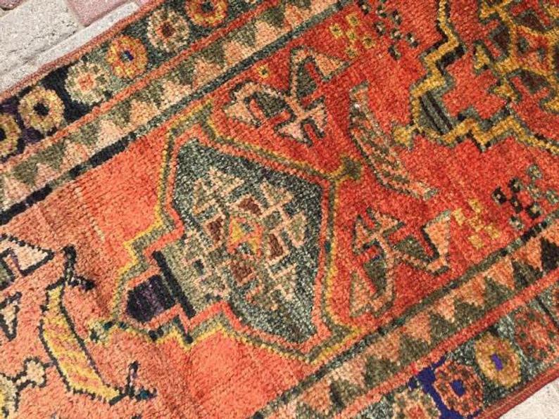 Hand-Knotted Vintage Anatolian Area Rug 376cm x 89cm