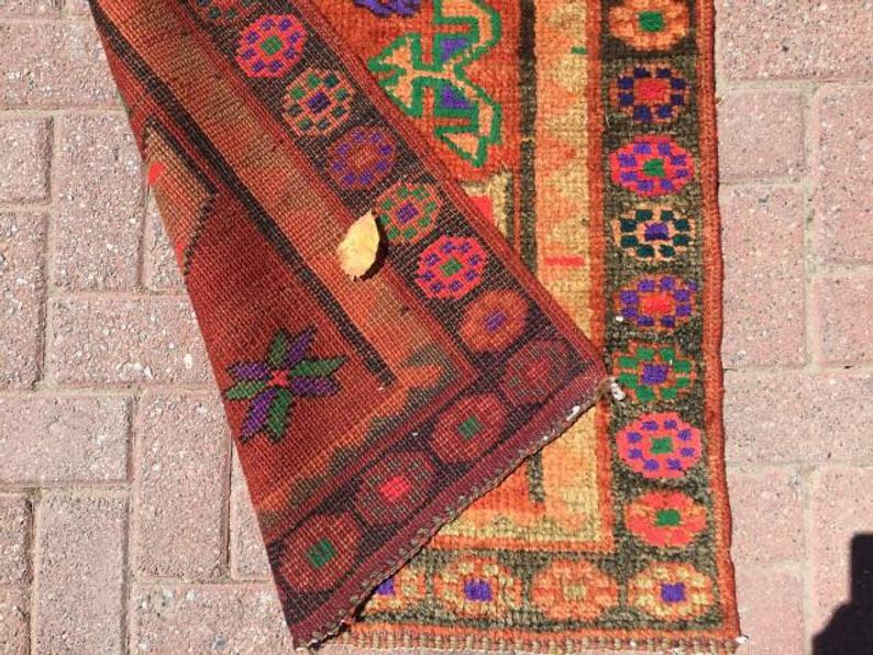 Hand-Knotted Vintage Anatolian Area Rug 376cm x 89cm