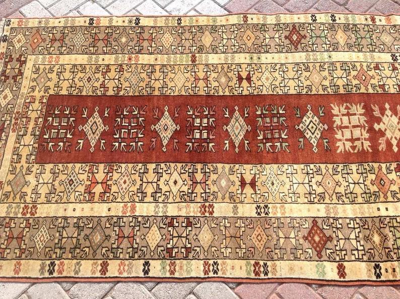 Hand Knotted Vintage Area Rug 211cm x 109cm