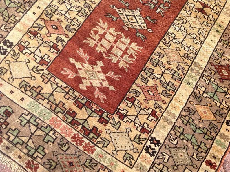 Hand Knotted Vintage Area Rug 211cm x 109cm