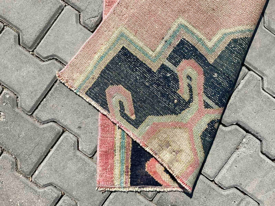 Hand-Knotted Vintage Area Rug 223cm x 73cm 1940s Anatolian