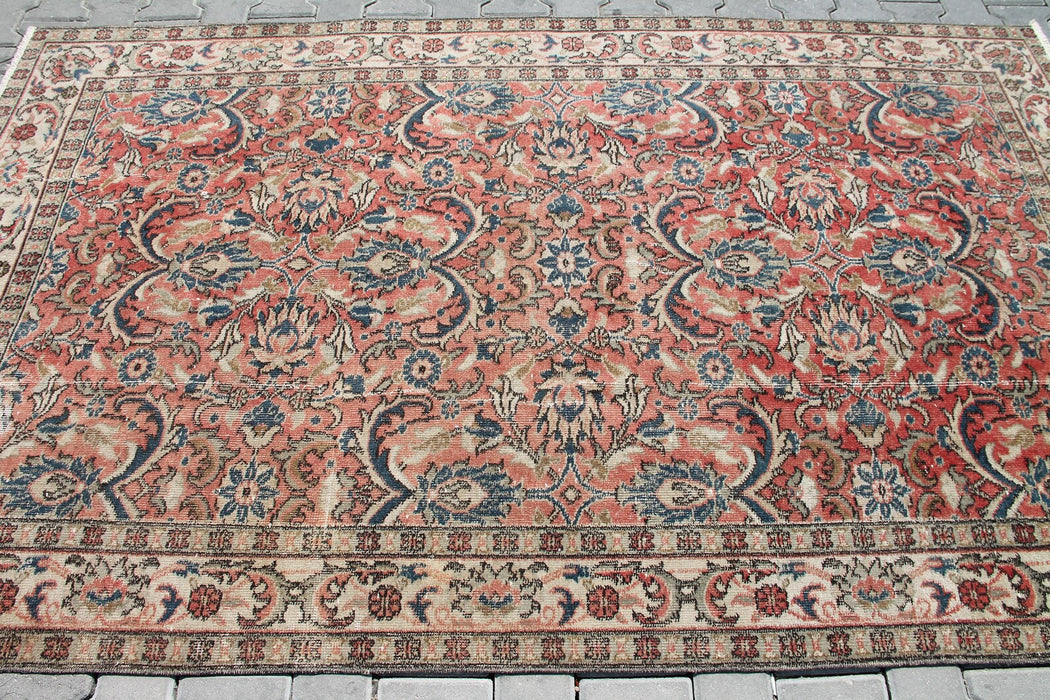 Hand Knotted Vintage Area Rug 244cm x 151cm 1960s Design