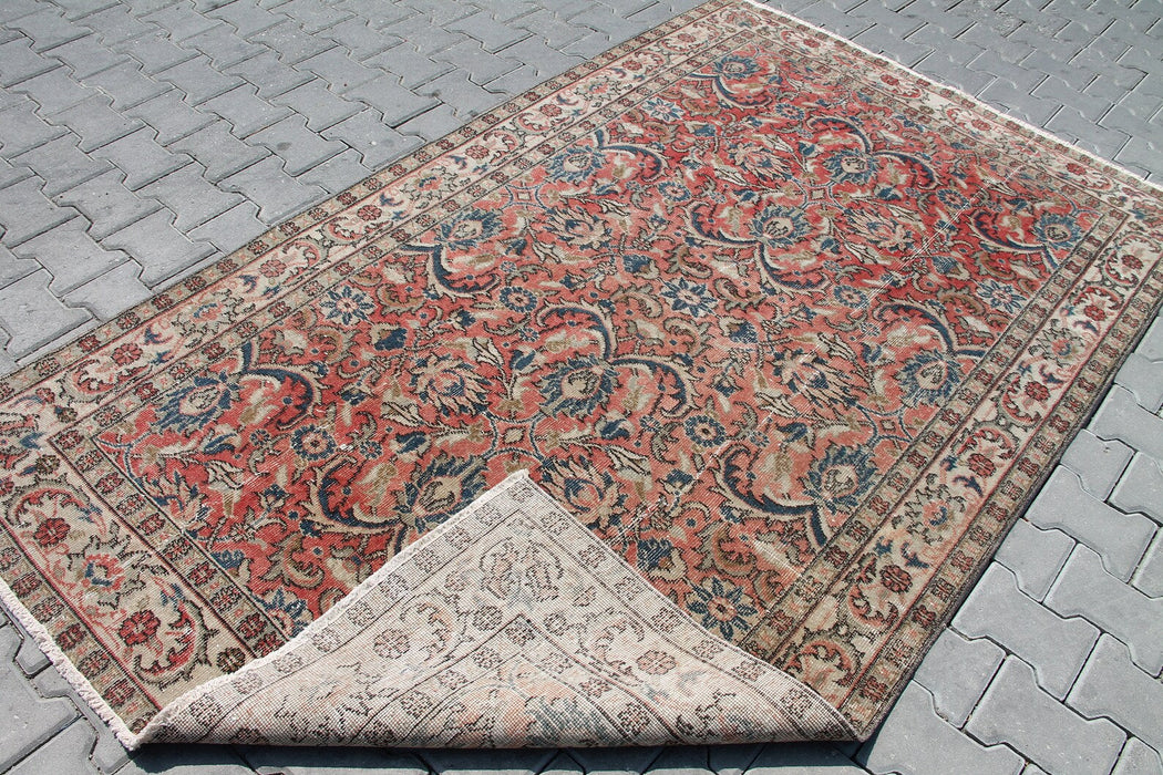 Hand Knotted Vintage Area Rug 244cm x 151cm 1960s Design