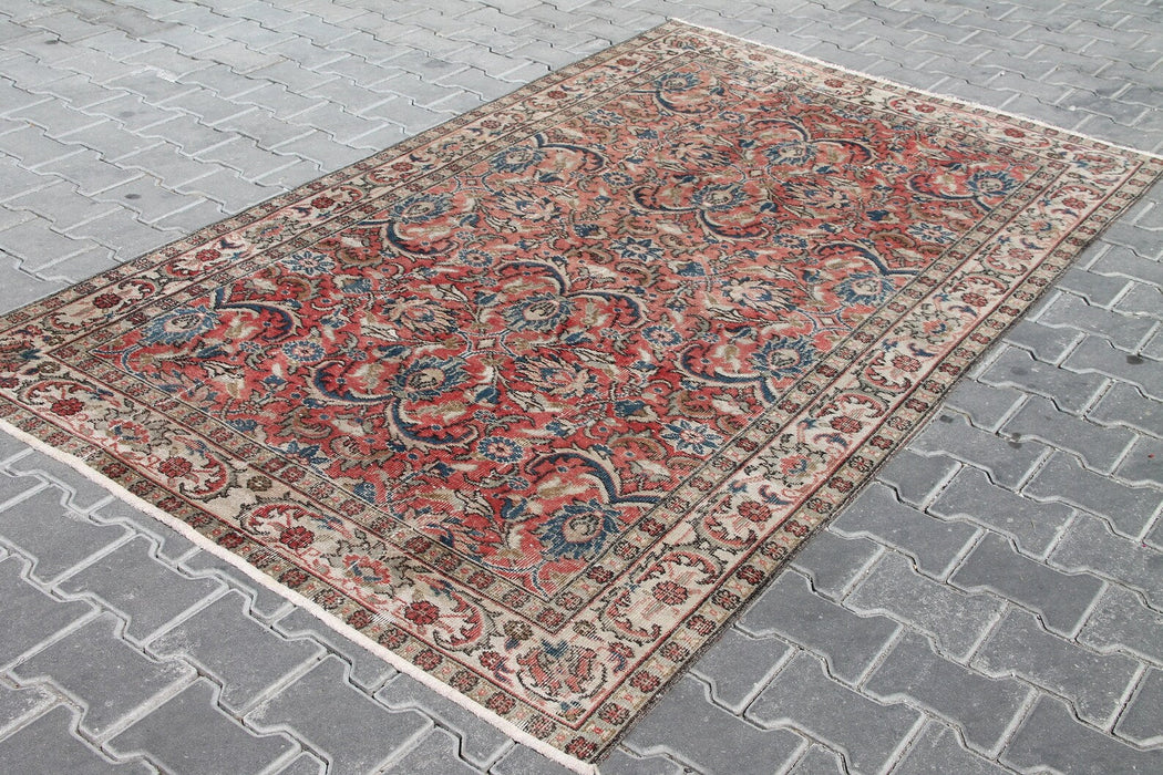 Hand Knotted Vintage Area Rug 244cm x 151cm 1960s Design