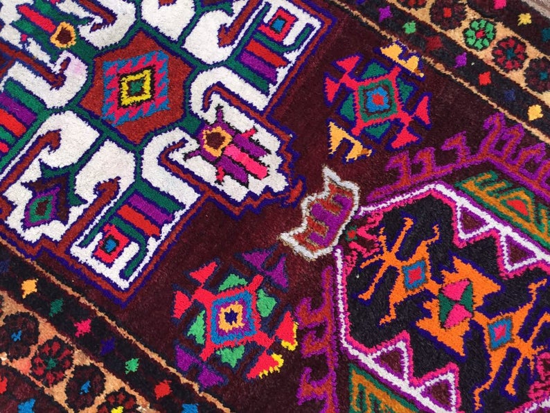 Hand Knotted Vintage Area Rug 307cm x 99cm 1930s