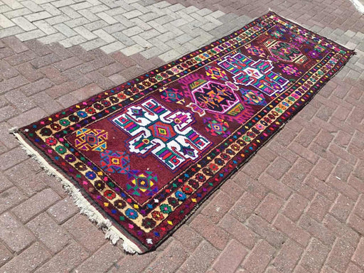 Hand Knotted Vintage Area Rug 307cm x 99cm 1930s
