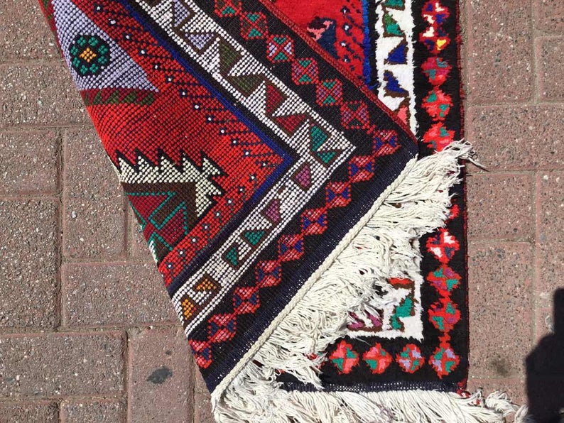 Hand Knotted Vintage Area Rug 371cm x 89cm
