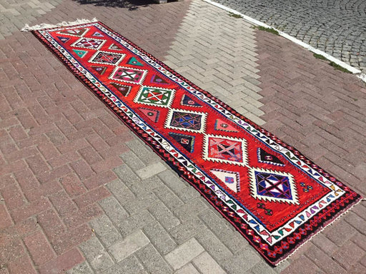 Hand Knotted Vintage Area Rug 371cm x 89cm