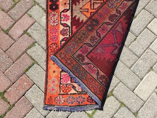 Hand Knotted Vintage Area Rug 398cm x 85cm 1940s
