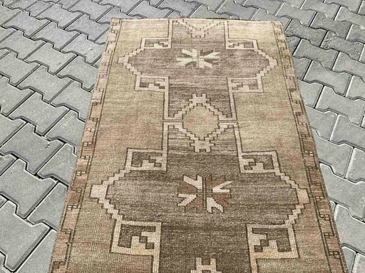 Hand Knotted Vintage Oushak Runner Rug 224cm x 94cm