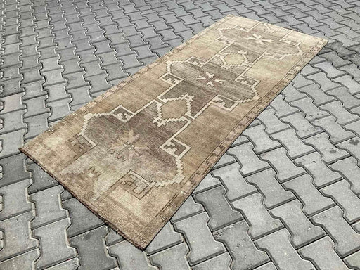 Hand Knotted Vintage Oushak Runner Rug 224cm x 94cm