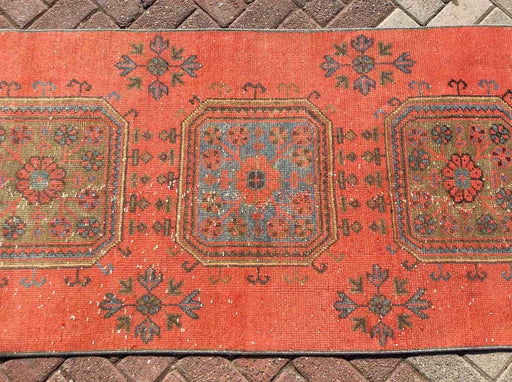 Hand Knotted Vintage Runner Rug 347cm x 86cm