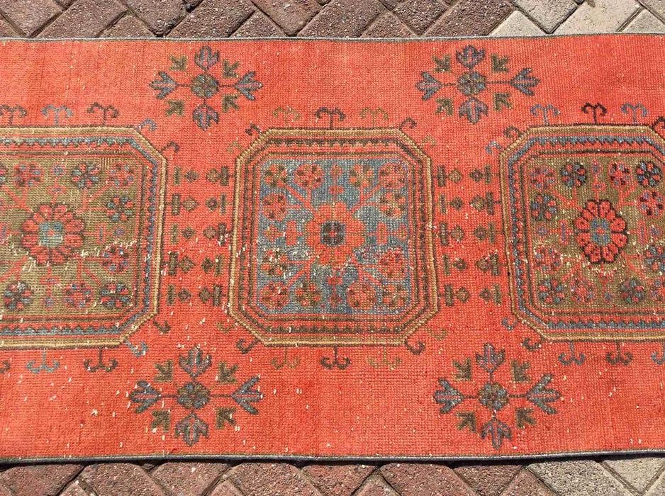 Hand Knotted Vintage Runner Rug 347cm x 86cm