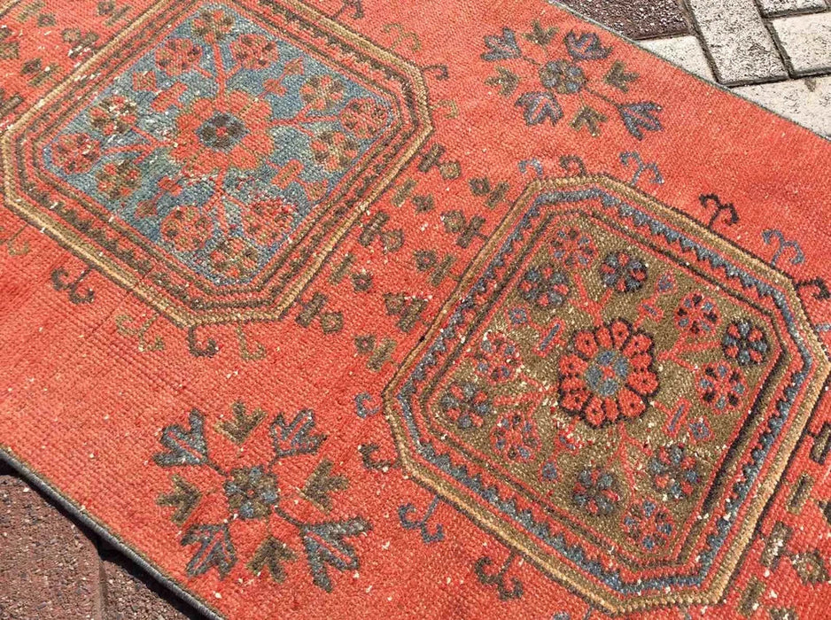 Hand Knotted Vintage Runner Rug 347cm x 86cm