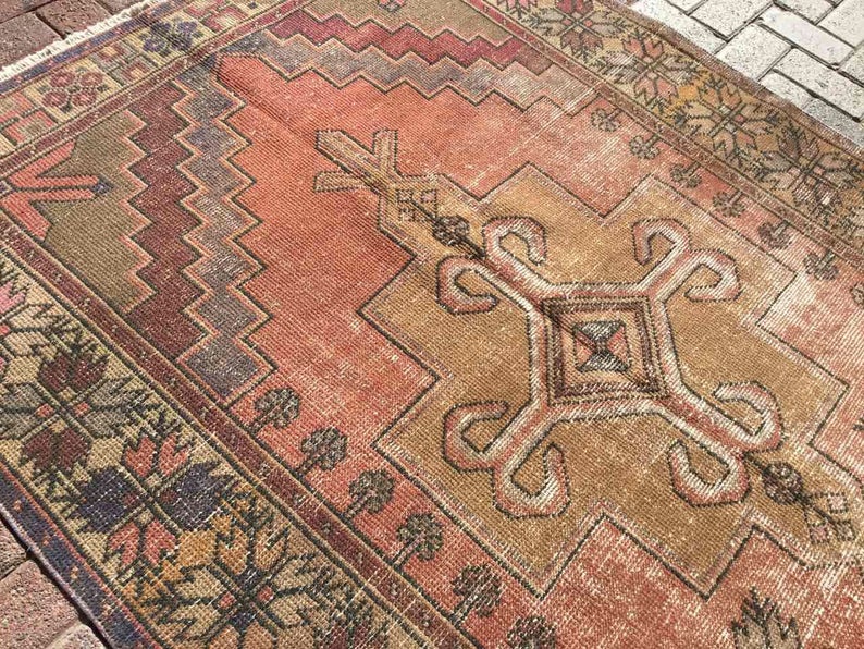 Hand Knotted Vintage Turkish Area Rug 290cm x 145cm