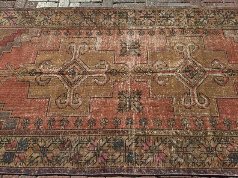 Hand Knotted Vintage Turkish Area Rug 290cm x 145cm