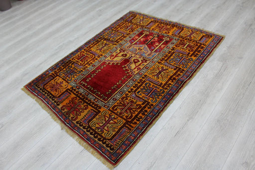 Hand-Knotted Vintage Turkish Rug 105x143 cm #496
