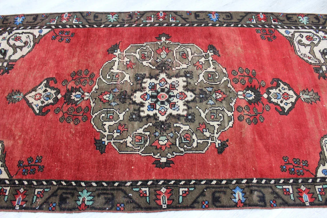 Hand-Knotted Vintage Turkish Rug 119cm x 243cm