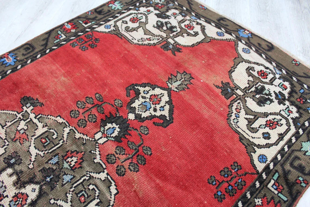 Hand-Knotted Vintage Turkish Rug 119cm x 243cm