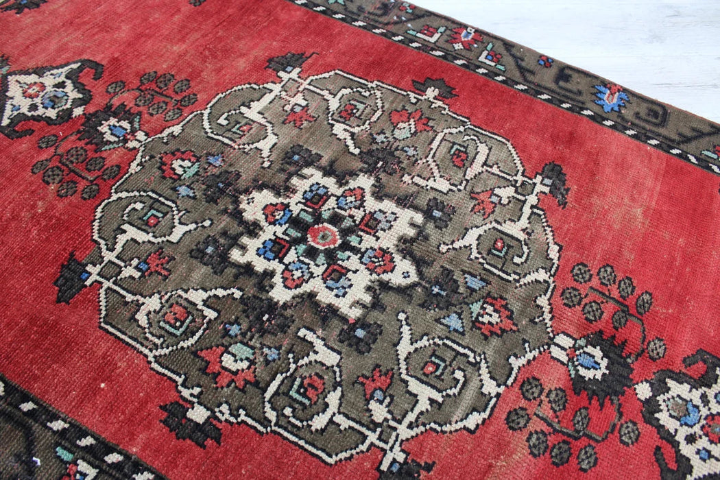 Hand-Knotted Vintage Turkish Rug 119cm x 243cm
