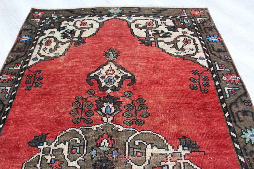 Hand-Knotted Vintage Turkish Rug 119cm x 243cm