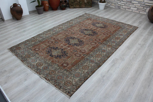 Hand-Knotted Vintage Turkish Rug 185cm x 291cm